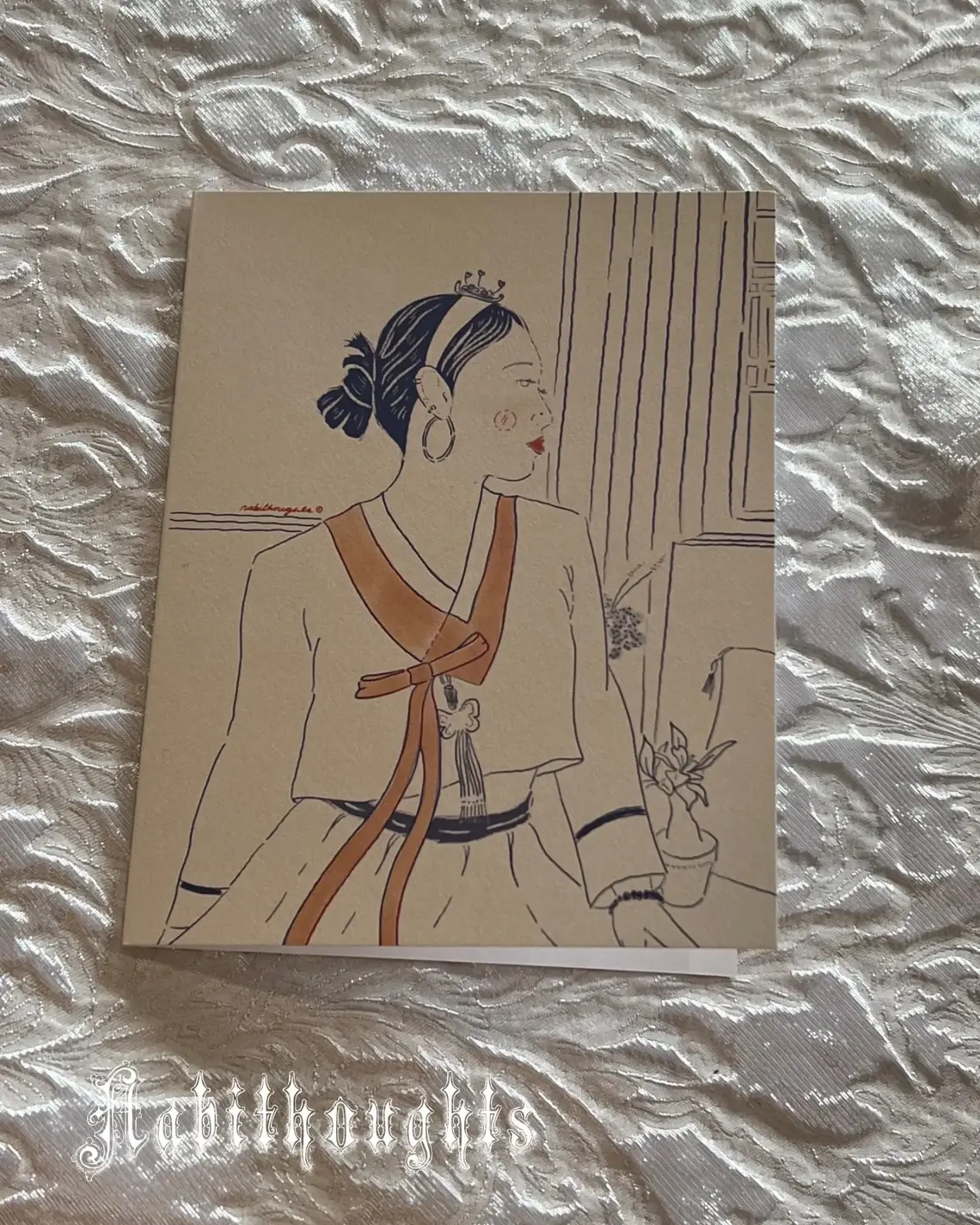 Nabithoughts - Wholesale Everyday Greeting Card - Byul, Hanbok (3) Folded Card by Nabithoughts0