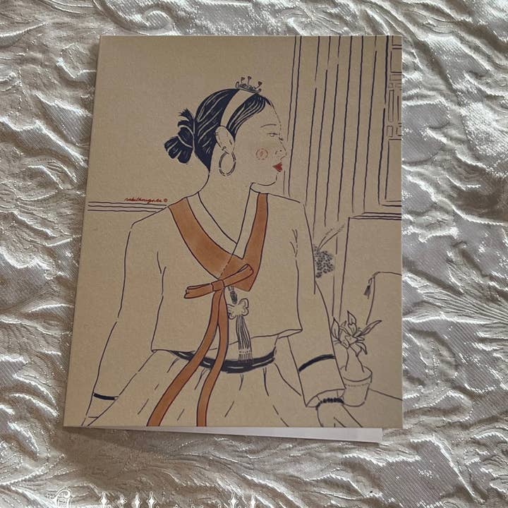 Nabithoughts - Wholesale Everyday Greeting Card - Byul, Hanbok (3) Folded Card by Nabithoughts