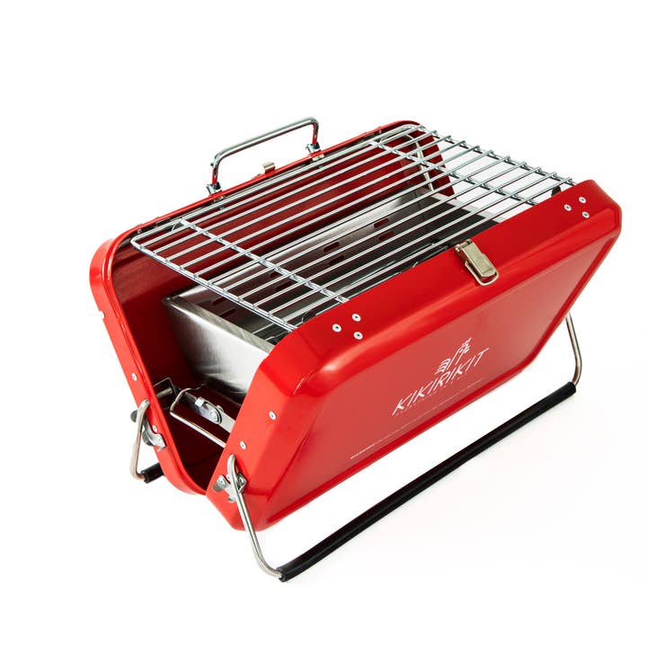 KIKIRIKIT - Wholesale Outdoor Grill Tools - Basic Red Foldable Portable Charcoal Barbecue Kit5