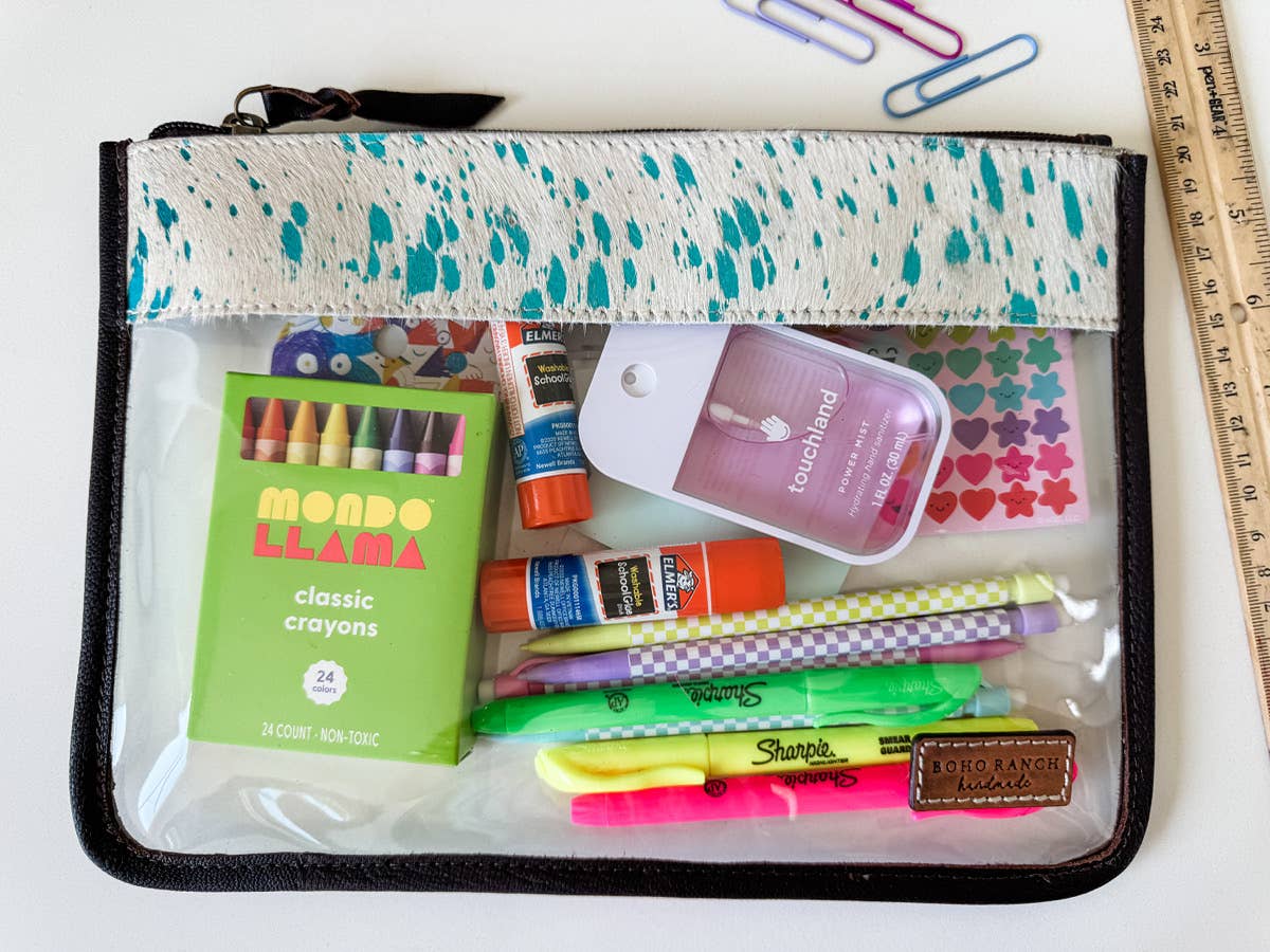 Boho Ranch Shop - Venta al por mayor Bolsa para maquillaje - Neceser de tocador transparente de piel de vacuno, organizador, de viaje8