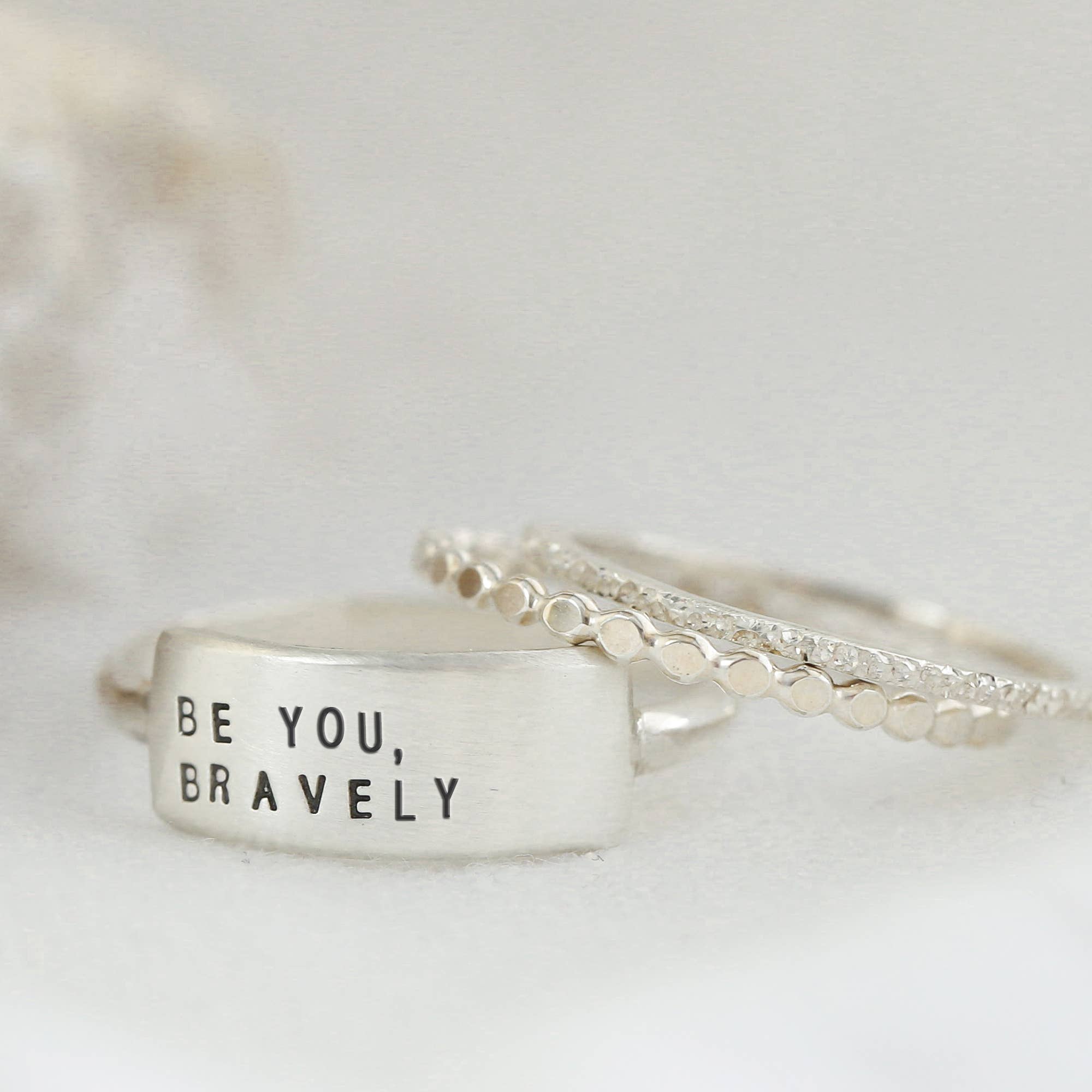 Christina Kober Designs - Wholesale Band/Stacked Ring - CHERISHED RING | inspirational stamped statement ring3