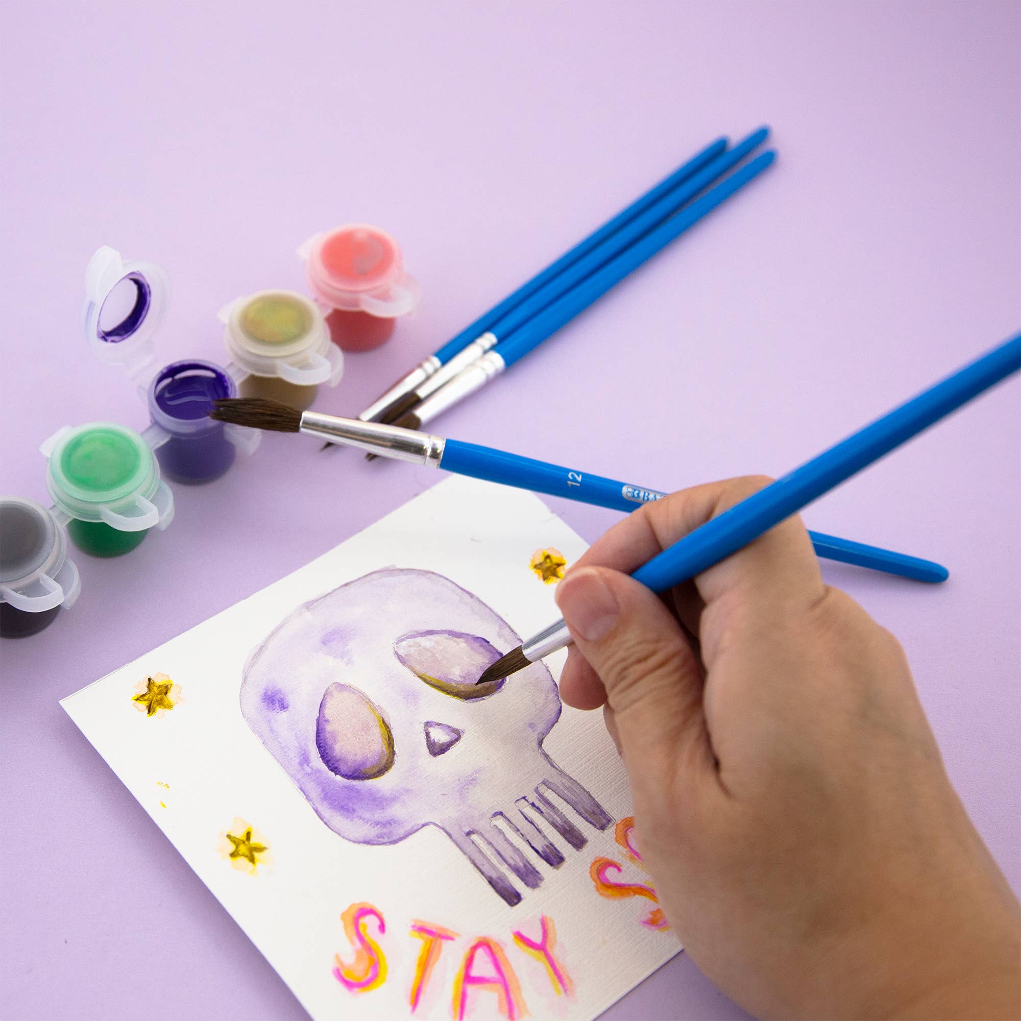 BAZIC Products - Vente Pinceaux à peinture/cire - Pinceau rond en poils naturels (5/paquet)3