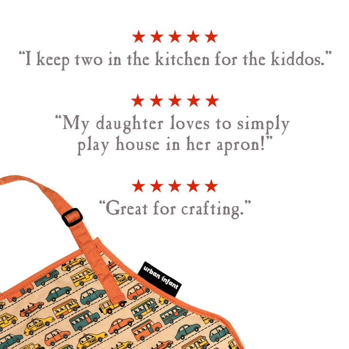 Urban Infant - Wholesale Apron - Kids - Little Helper Kids Apron, Washable Cotton/Poly - Traffic3