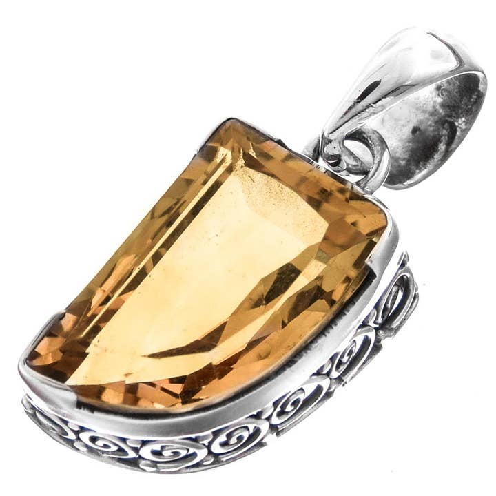 925 sterlingsølv citrin vedhæng, 1 1/8" for engroshandel hos FifiRose