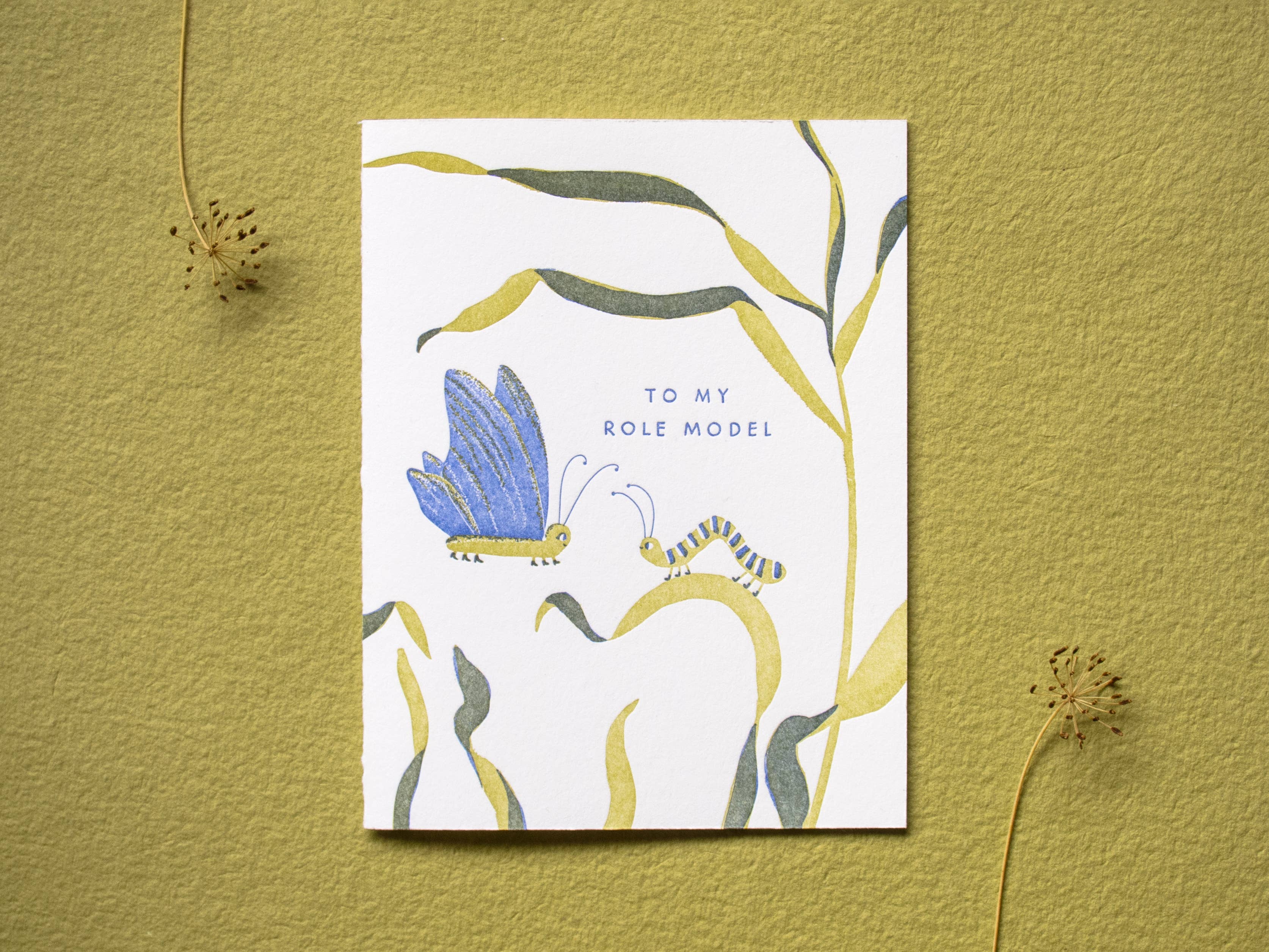 Homework Letterpress Studio - Wholesale Everyday Greeting Card - Role Model | Butterfly | Letterpress Card2