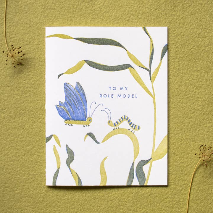 Homework Letterpress Studio - Wholesale Everyday Greeting Card - Role Model | Butterfly | Letterpress Card2