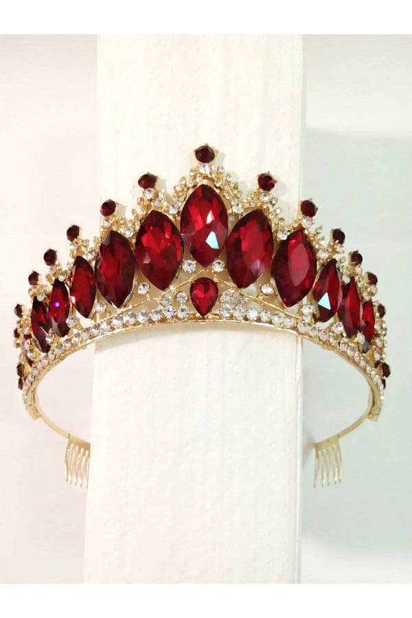 Chicas - Wholesale Tiara - Women's - One Size Fits All Metal Tiara With Jewels HT912-28