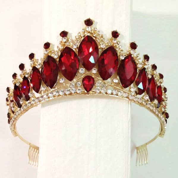 One Size Fits All Metal Tiara With Jewels HT912- for wholesale by Chicas