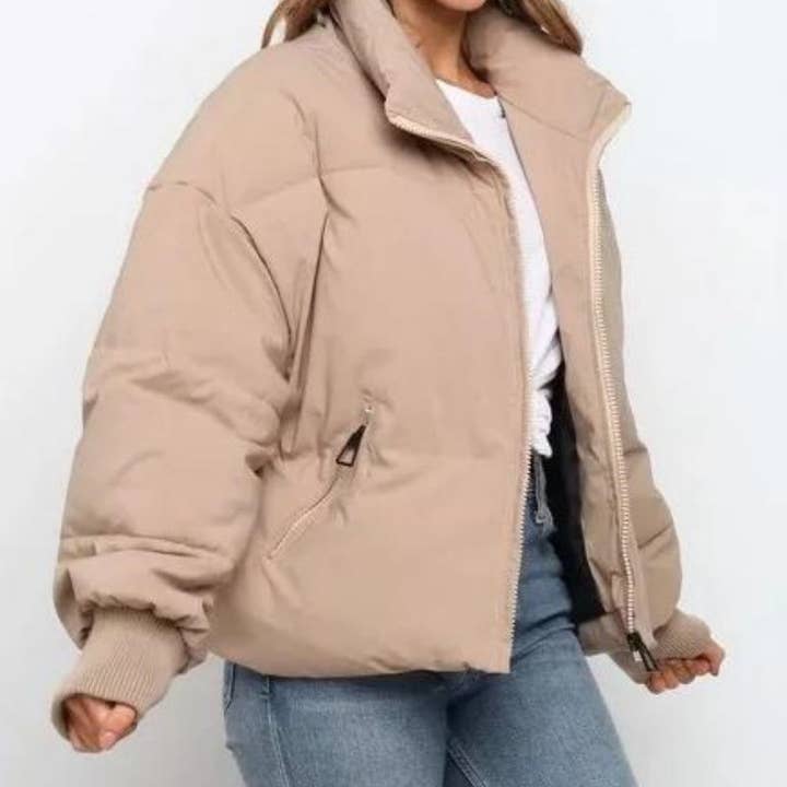 safistyle - Wholesale Puffer Jacket - Women's - Cropped Puffer Jacket with Zip Closure10