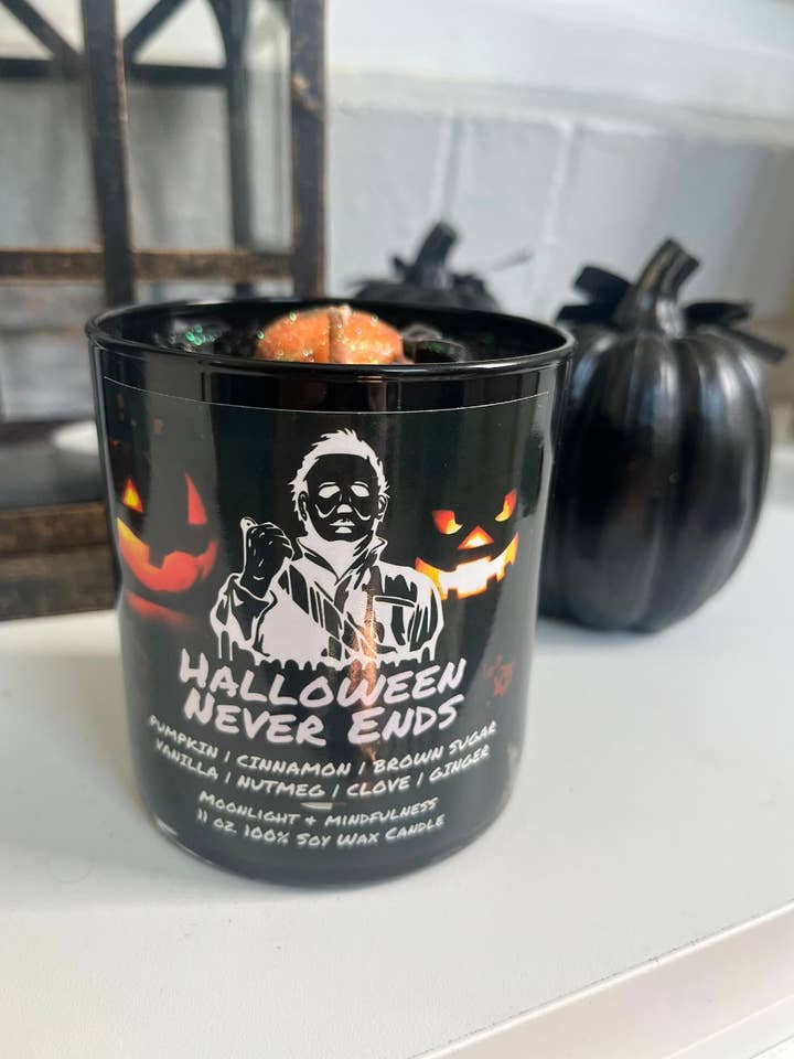 Horror Movie Crystal Candles, 100% Soy Wax, Spooky Decor for wholesale by Moonlight & Mindfulness