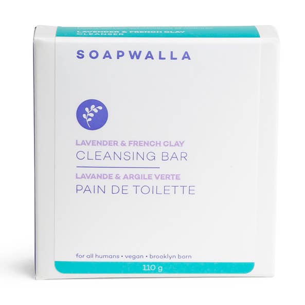 Lavender & French Clay Cleansing Bar, 110gr for wholesale by Soapwalla