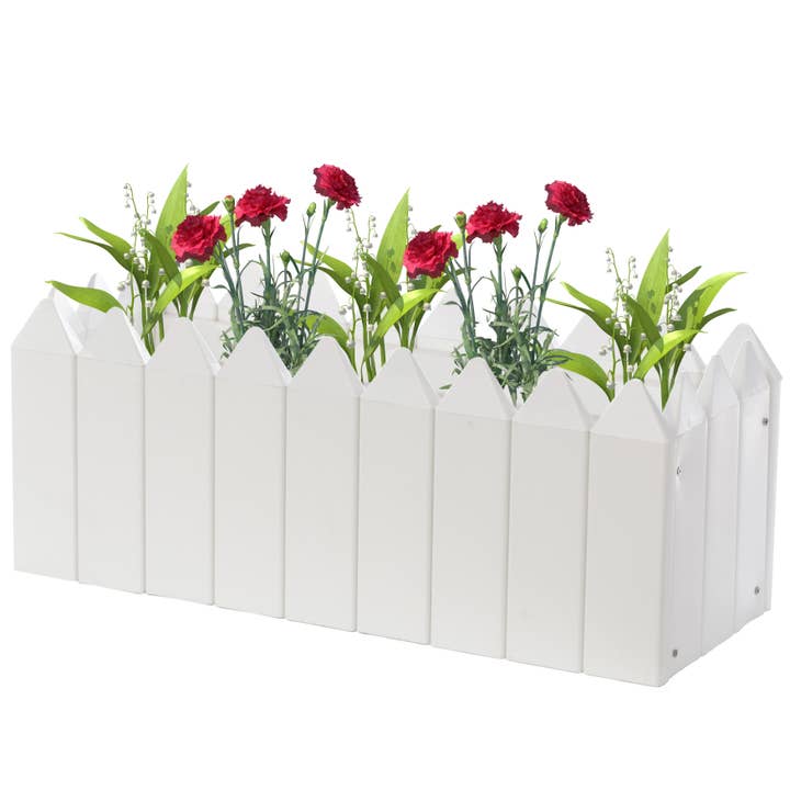 Quickway Imports - Wholesale Planter Box - Rectangular Traditional Fence Design Vinyl Planter Box