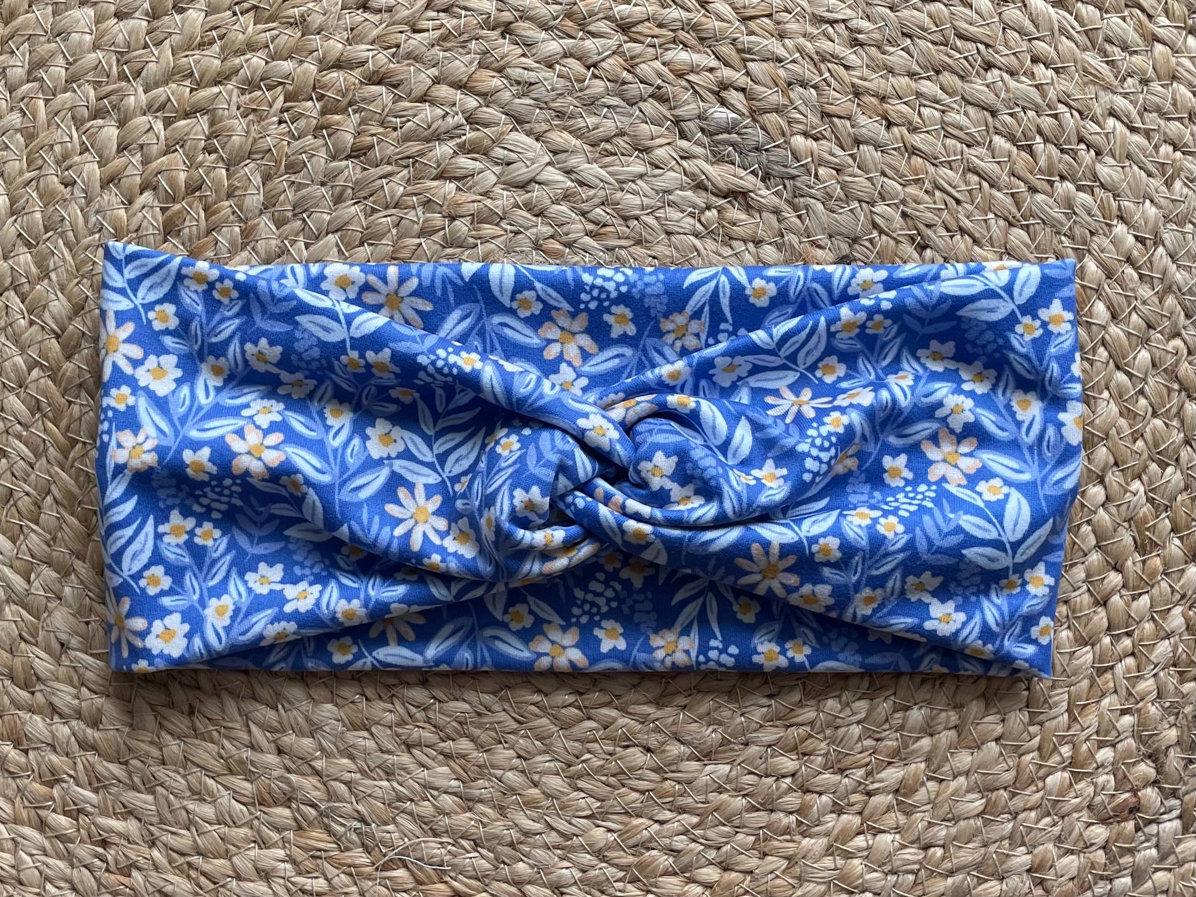 Designs by Rachel Joy - Wholesale Fashion Headband - Women's - Blue Garden Knit Twist Headband2