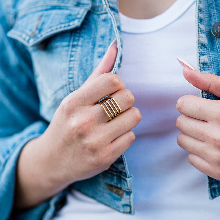 Ornamental Things - Wholesale Band/Stacked Ring - Gold Line Ring1