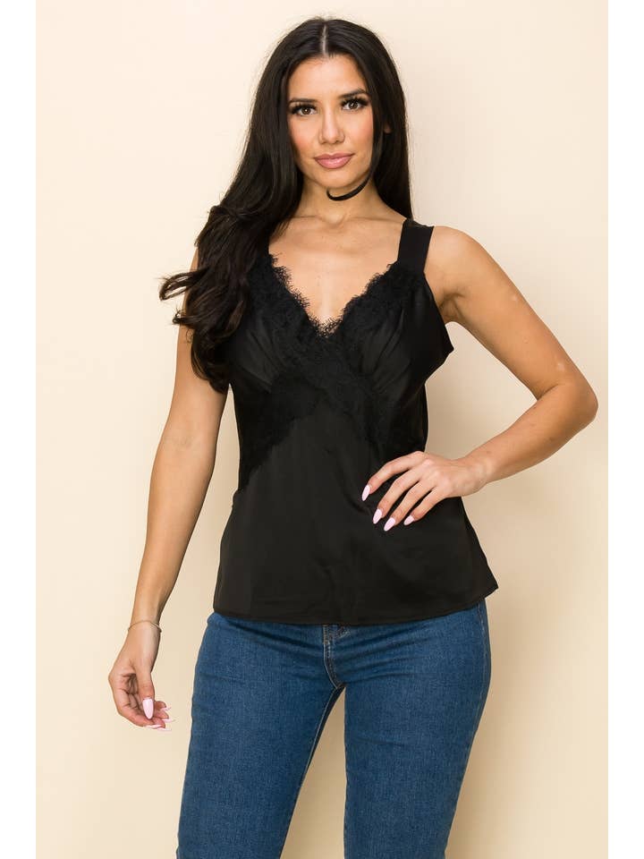 Urban Diction - Wholesale Tank Top - Women's - Basic TANK TOP WITH FLORAL DETAILS1