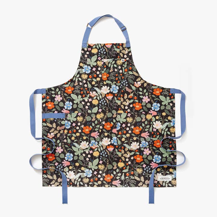 The Limited Edition Essential Apron - Rifle Paper Co. Strawberry Fields for wholesale by Hedley & Bennett
