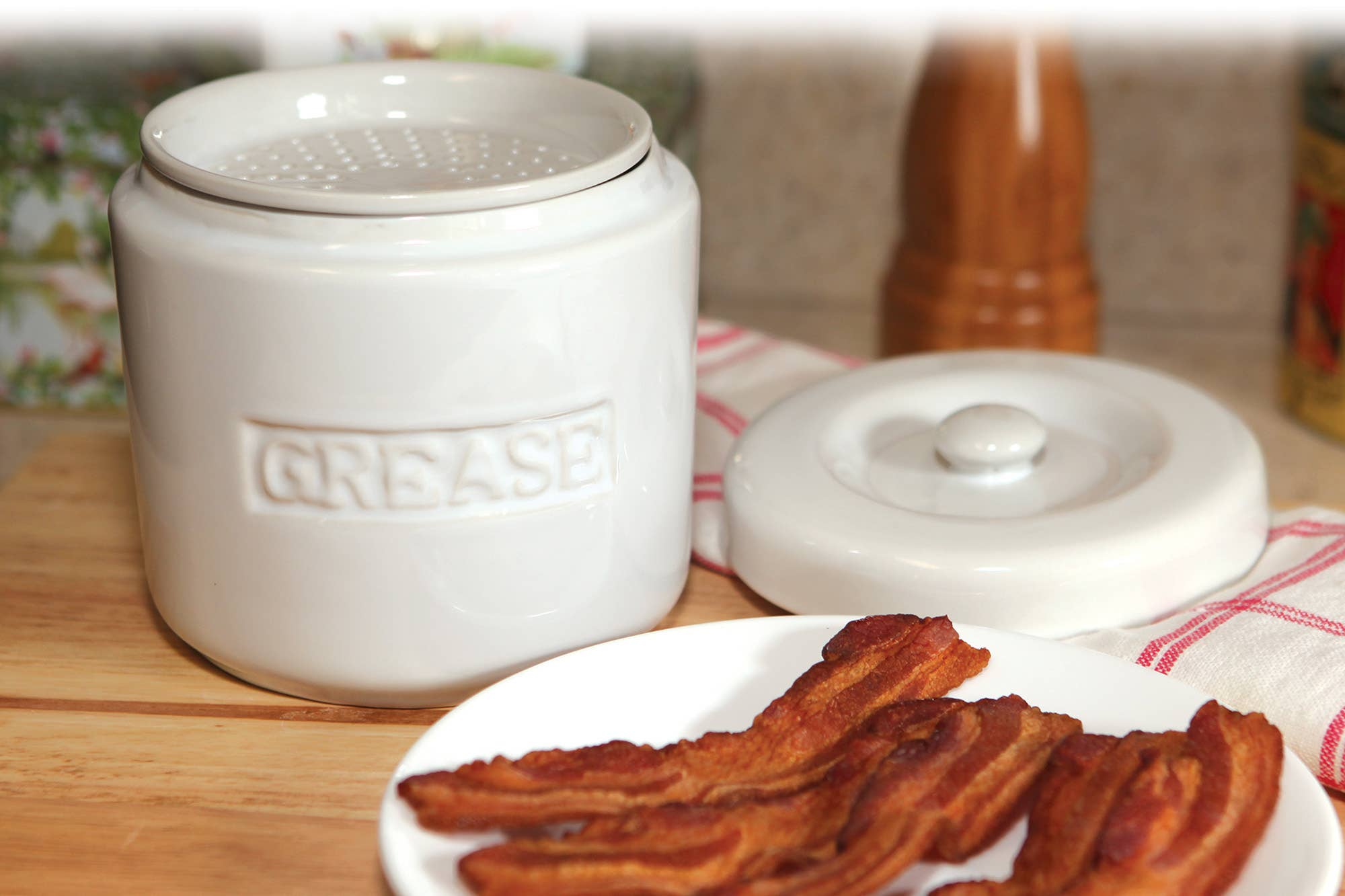 Fox Run Brands - Wholesale Food Storage Container - Fox Run Porcelain Grease Container, White, 5" x 5" x 5"1