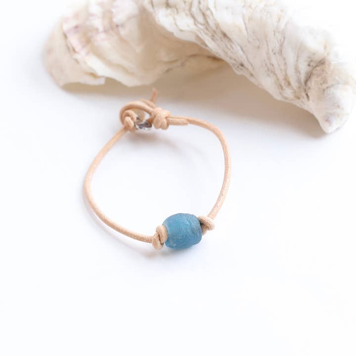 Cape Cod Chokers - Wholesale Anklet - Recycled Sea Glass Leather Anklet