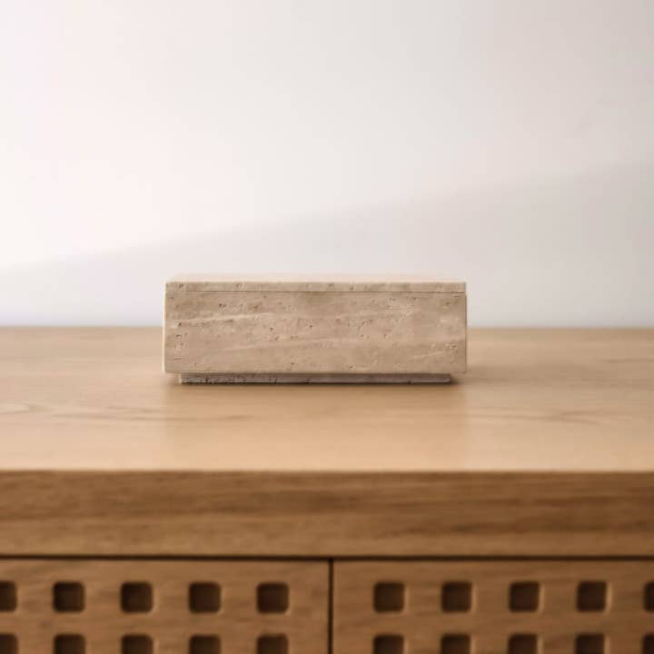 Le Maé by Lindye - Wholesale Decorative Box - Hilton Travertine Storage Box