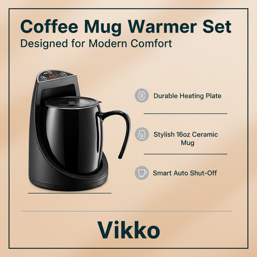 Kadra Kitchenware – wholesale Kaffekoppar – MITBAK kaffemuggsvärmare med 470 ml keramikkopp och lock3