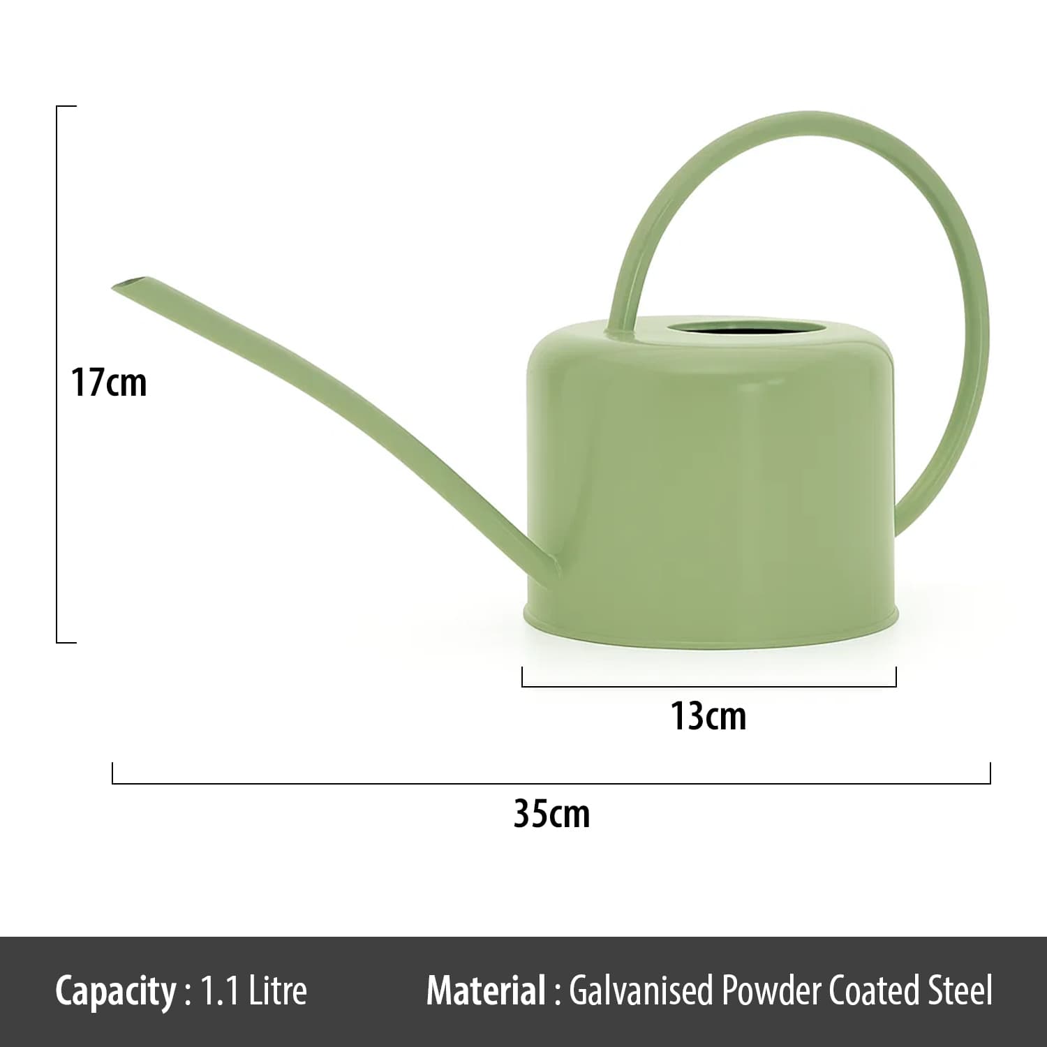 Wholesale Gifts Tomorrow - Wholesale Watering Can - Indoor Watering Can (Sage Green) (1.1 litre) Coated Steel2