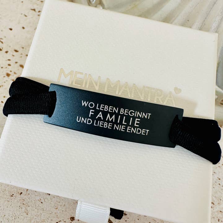 Mein Mantra – Großhandel Armband – Feel Free Armband - FAMILIE WO LEBEN BEGINNT UND LIEBE NIE ENDET