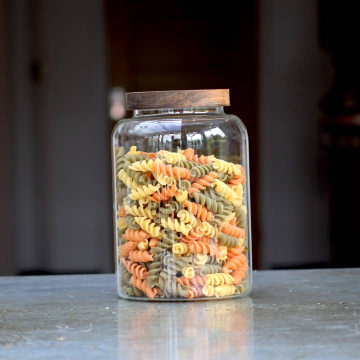 Mrs Green's Eco Store Ltd - Wholesale Jar - Glass Kitchen Pantry & Storage Jars with Acacia Lids