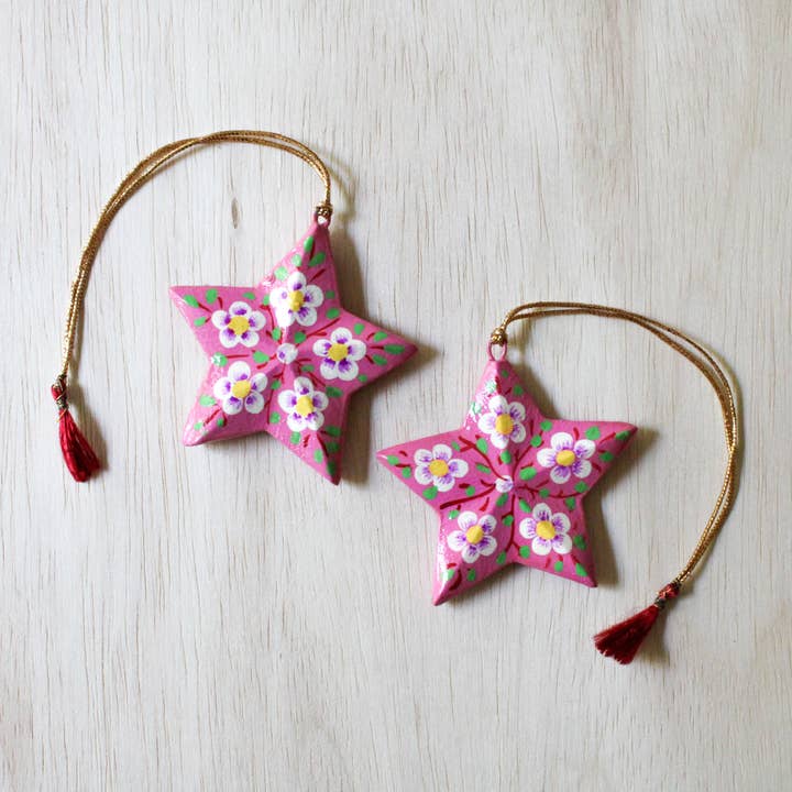 Venture Imports LLC - Wholesale Ornament - Paper Mache Star Ornament2