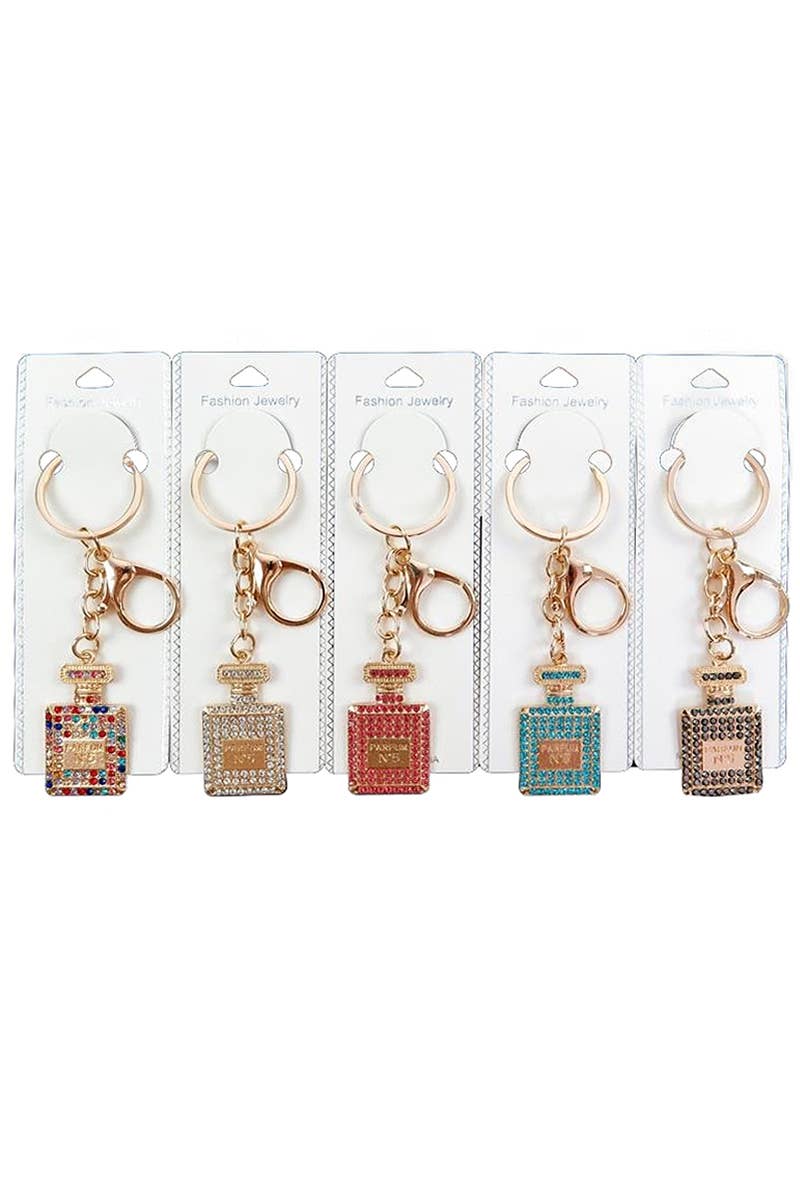 Cap Zone - Wholesale Sleutelhanger - Dames - Eau de Parfum parfumfles Bling metalen sleutelhanger1
