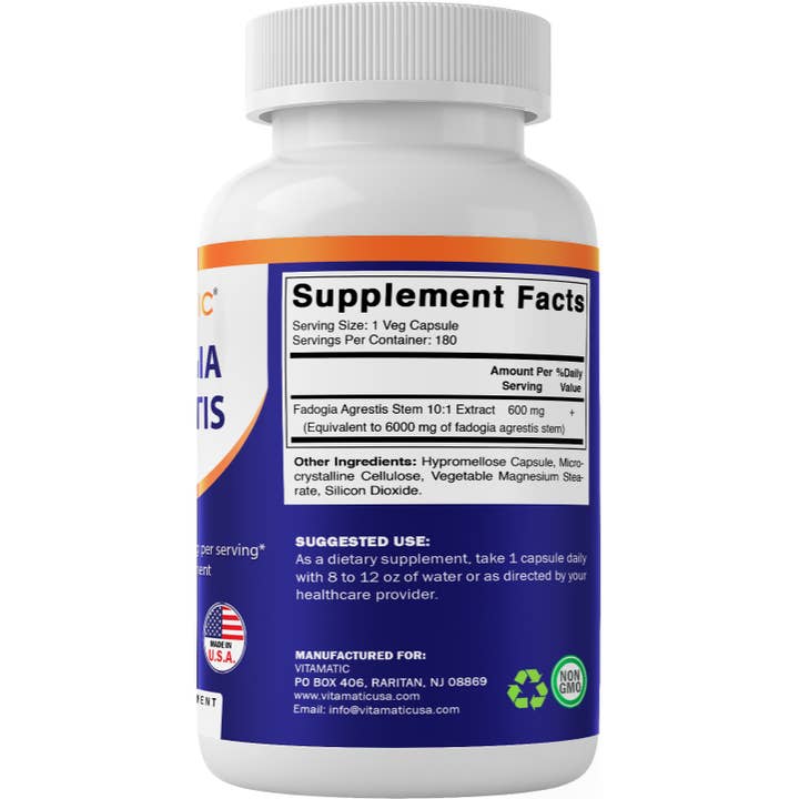 Vitamatic - Wholesale Oral supplement/vitamin - Vitamatic Fadogia Agrestis 10:1 Extract 600 mg 180 Capsules5