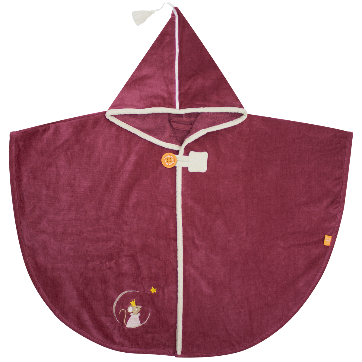 L'Oiseau Bateau – Toalha com capuz - Crianças e bebés por atacado – Capa de banho para bebês e crianças - Souris Framboise1