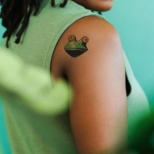 Tattly - Wholesale Temporary Tattoo - Trippy Frog Tattoo Pair