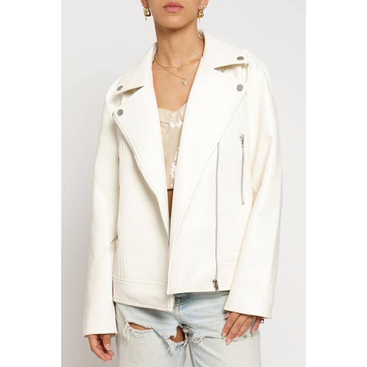 Sans Souci - Vente Veste en cuir – femme - Veste moto en PU4