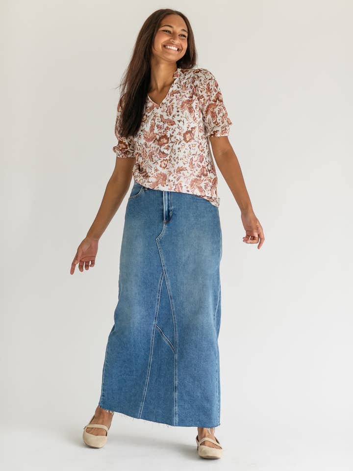 Inherit Clothing Company - Wholesale Skirt - Women's - Lee A-Line Raw Hem Maxi Skirt