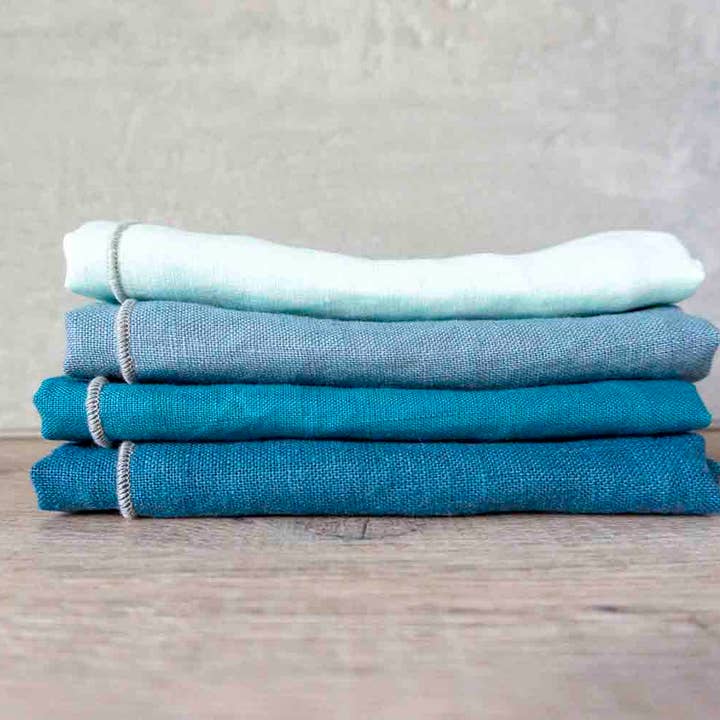 Kuratierte Servietten aus 100% Leinen — Gentleman Mix (4er-Set) für den Großhandel von West Coast Handmade