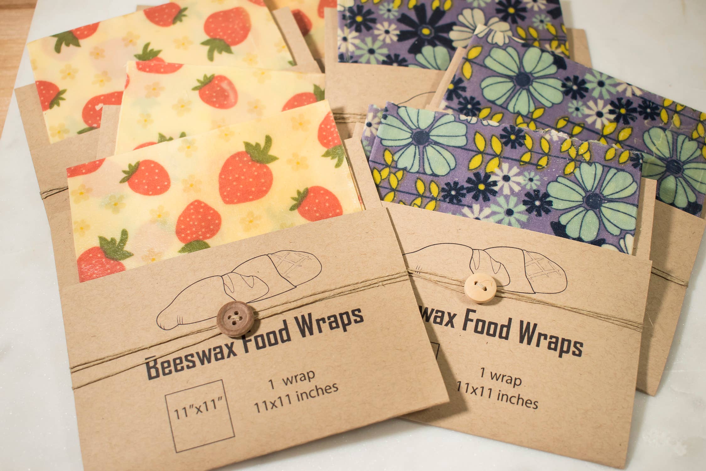 GreenLife Apothecary - Wholesale Food Storage Wrap/Bag - 1 Medium Beeswax Food Wrap, Random Pattern, eco friendly1