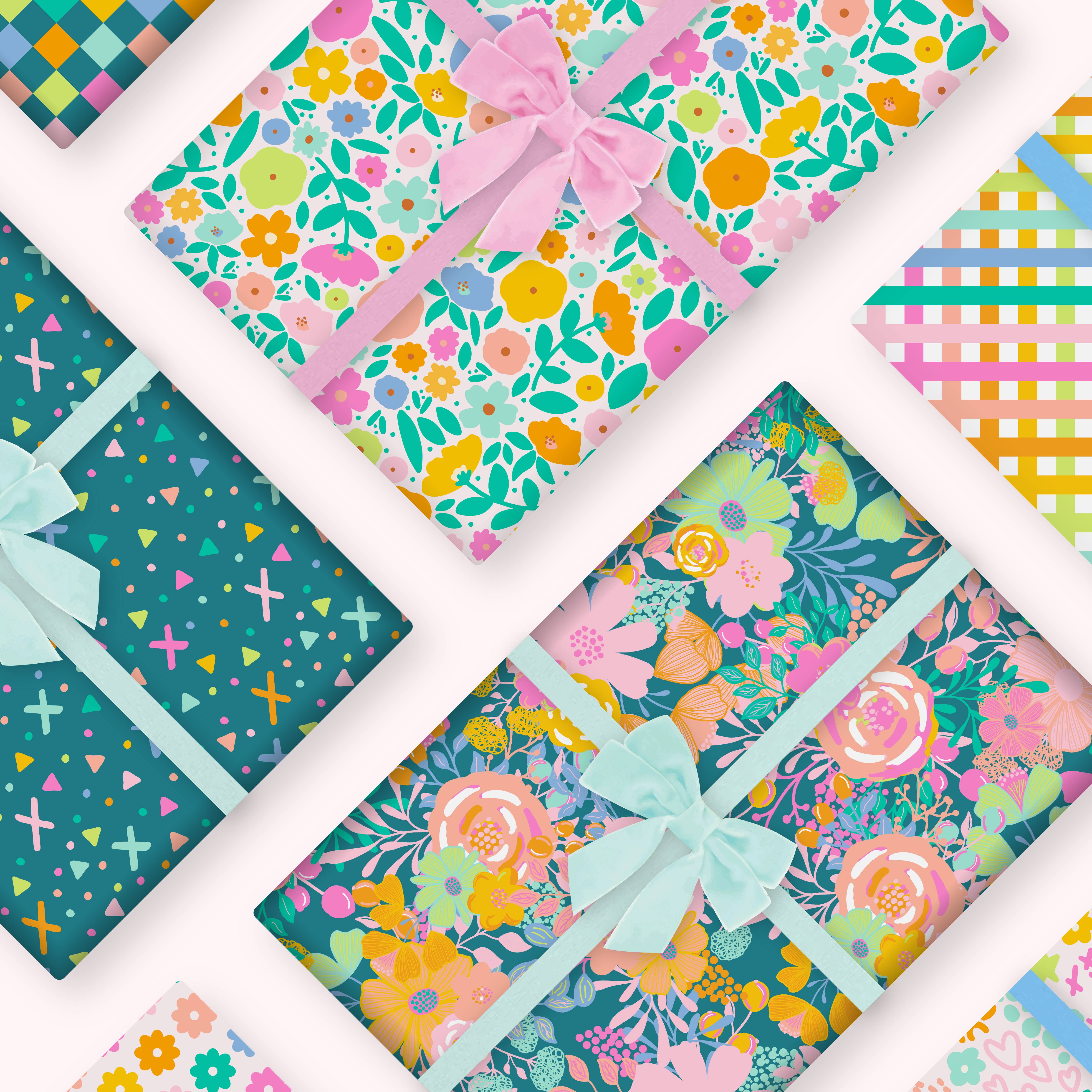 Cleary Lane – papel de embrulho por atacado – Folhas de Papel de Embrulho com Riscas Diagonais Arco-íris Blush1