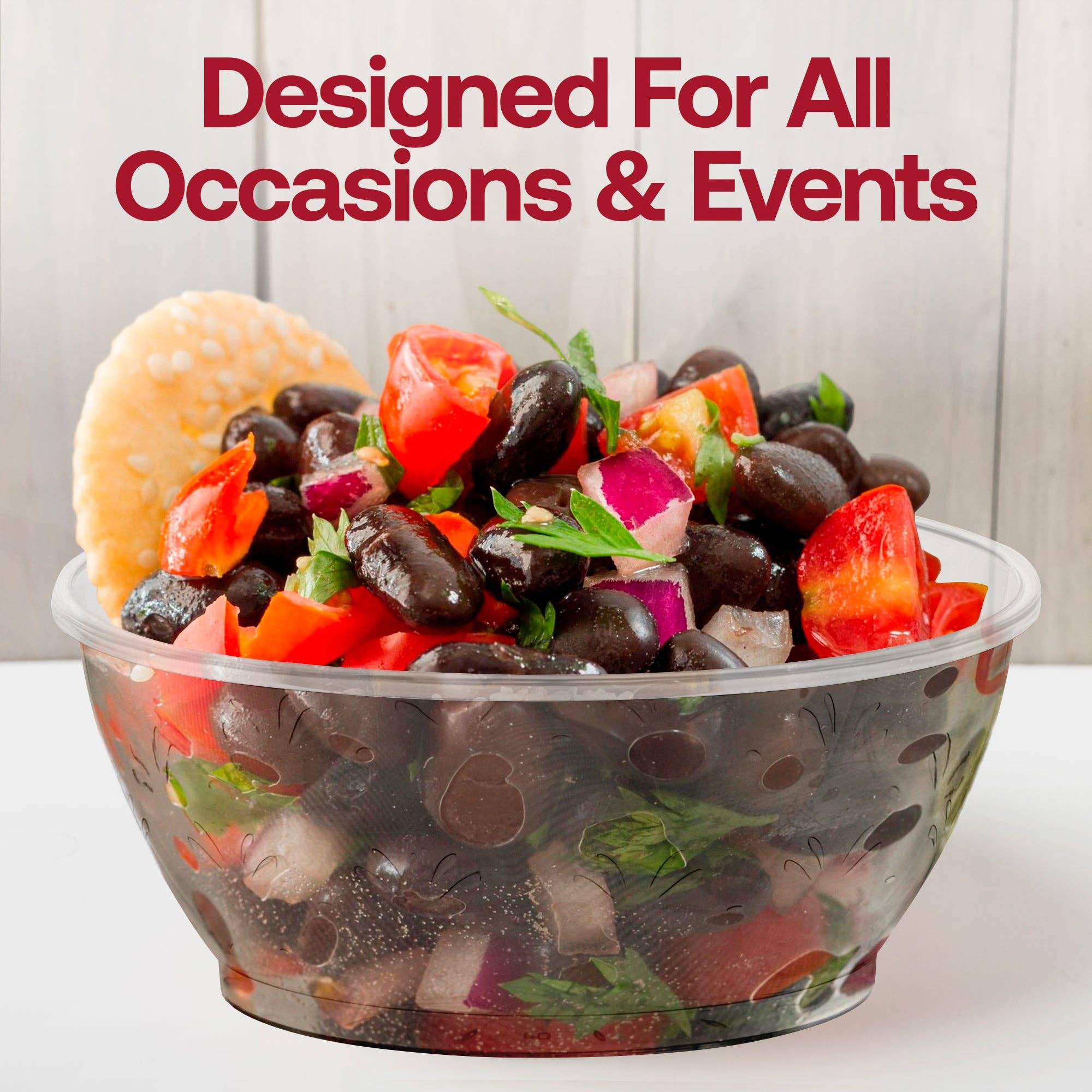 Smarty had a Party - Wholesale Disposable Plate - 6 oz. Clear Floral Round Plastic Dessert Bowls - 240 pcs6