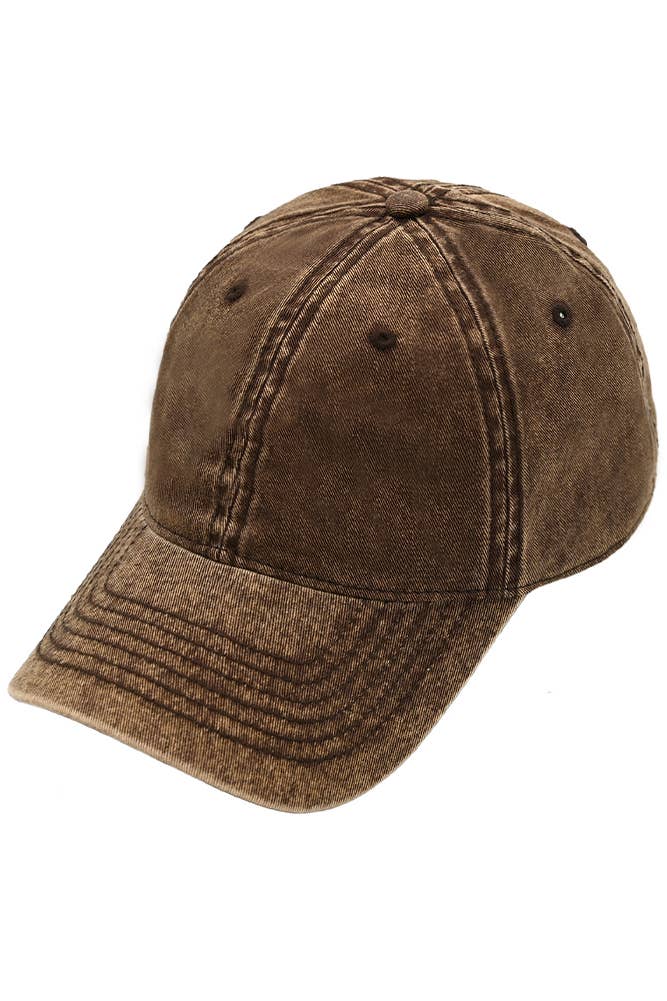 Hana - Wholesale Baseball Cap - Women's - C.C Plain Acid Wash Cotton Baseball Cap0