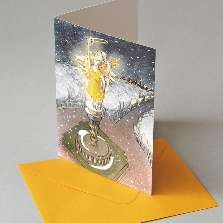 Victory Column In The Snow - Berlin Christmas Card With Envelopes for wholesale by Kettcards