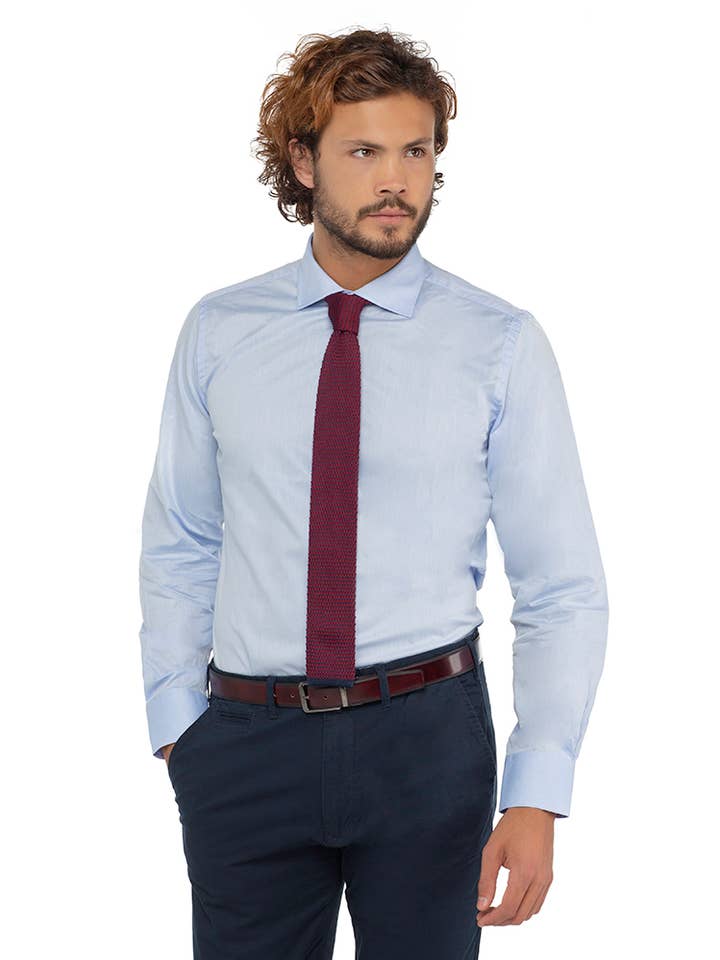 Klassiek blauw overhemd voor wholesale door John Tweed Tailored