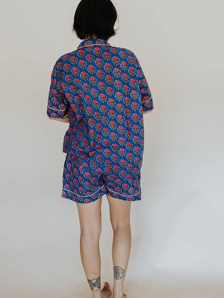 Wings Hawaii - Wholesale Sleepwear Set - Women's - Block Print Pajama Sets - Short Sleeve2