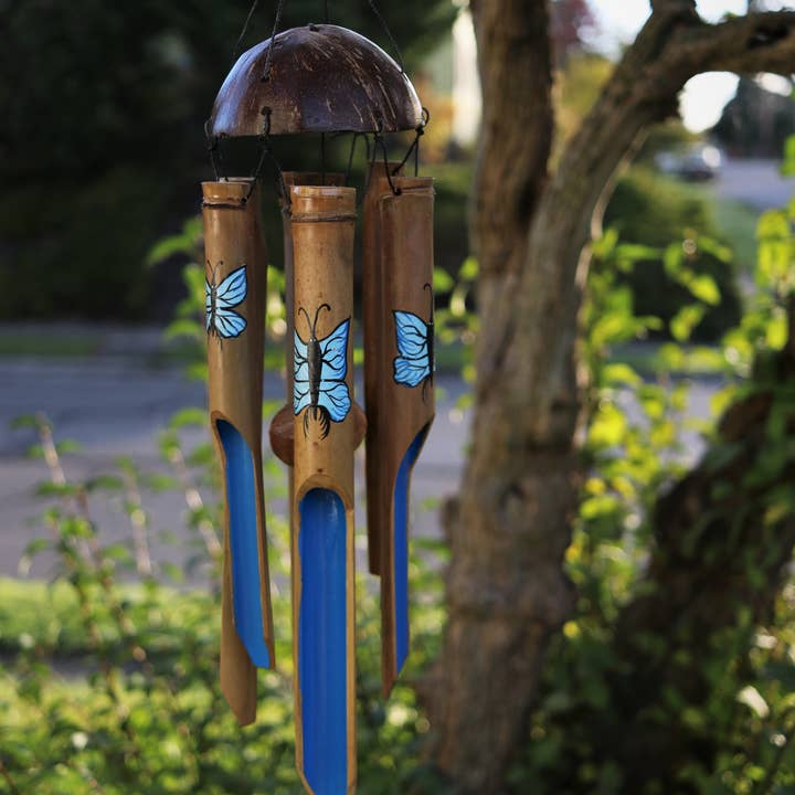 Cohasset Gifts - Wholesale Wind Chime - Sm Blue Butterfly Simple Wind Chime1