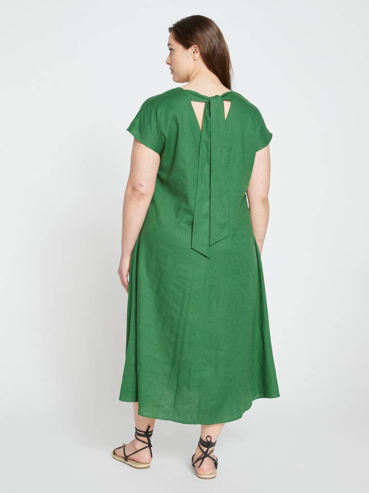 Louvre Bow Back Linen Dress - Jardin for wholesale on Faire