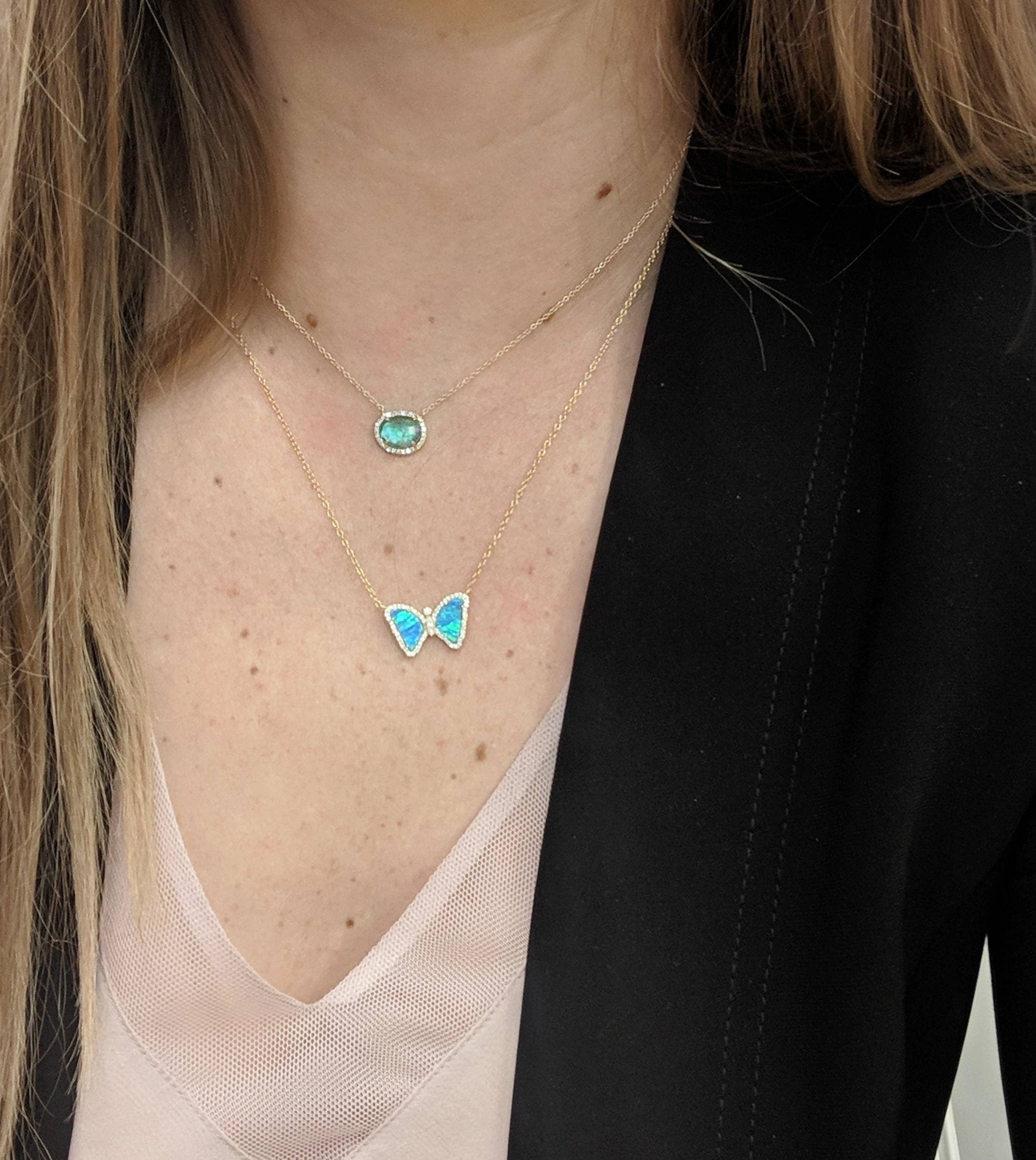 Kamaria Jewelry - Wholesale Halskettinghanger - Mini Opaal vlinder ketting9