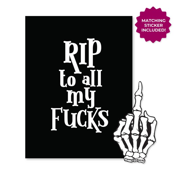 Carte de vœux Naughty Halloween avec autocollant assorti (Nouveau 2024) pour la vente par KushKards