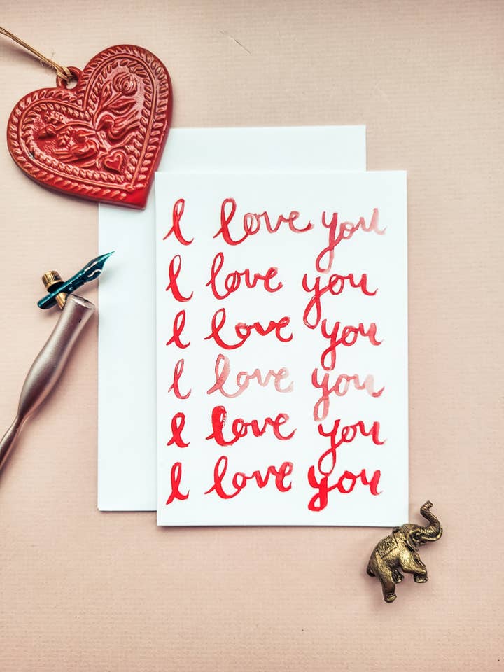 I love you card for wholesale by La la lu