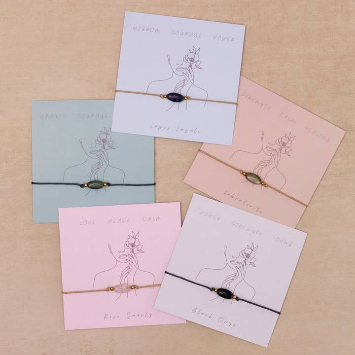 Handcrafted Gemstone Bracelets (Mixed Bundle of 20) for wholesale by Letterbox Gifts Ltd.