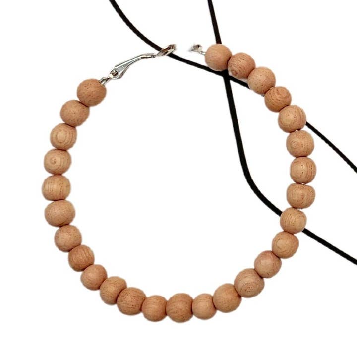 Rosewood Beaded Hoop Earrings for wholesale by Daydreams and Joy