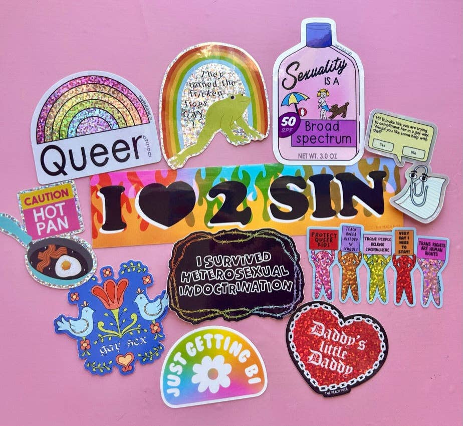 The Peach Fuzz - Wholesale Sticker - Gay Clippy Holographic Sticker7